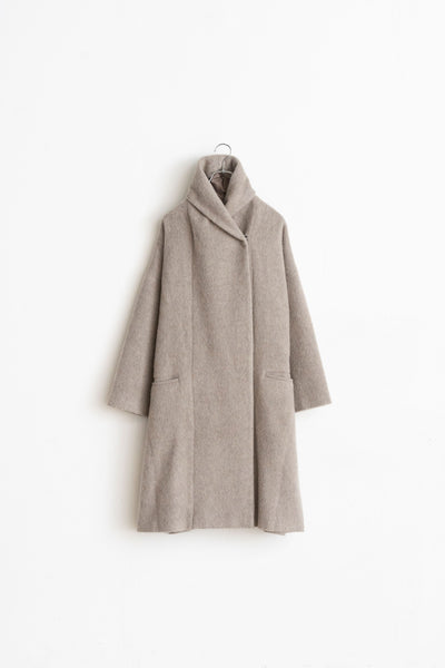 Shawl Collar Coat - Recycled Wool Shaggy