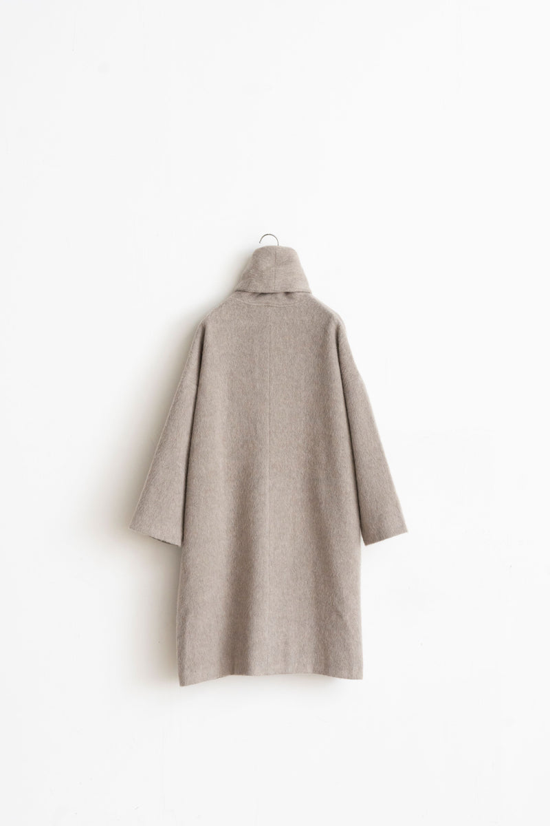 Shawl Collar Coat - Recycled Wool Shaggy