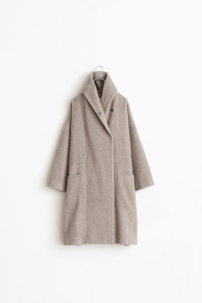 Shawl Collar Coat - Recycled Wool Shaggy